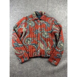 VTG Y2K UBU Womens M? Reversible Travel Jacket Paisley Eclectic 2000s Quilted